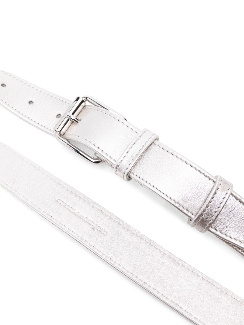 Comme Des Garçons Wallet metallic leather belt - Zilver