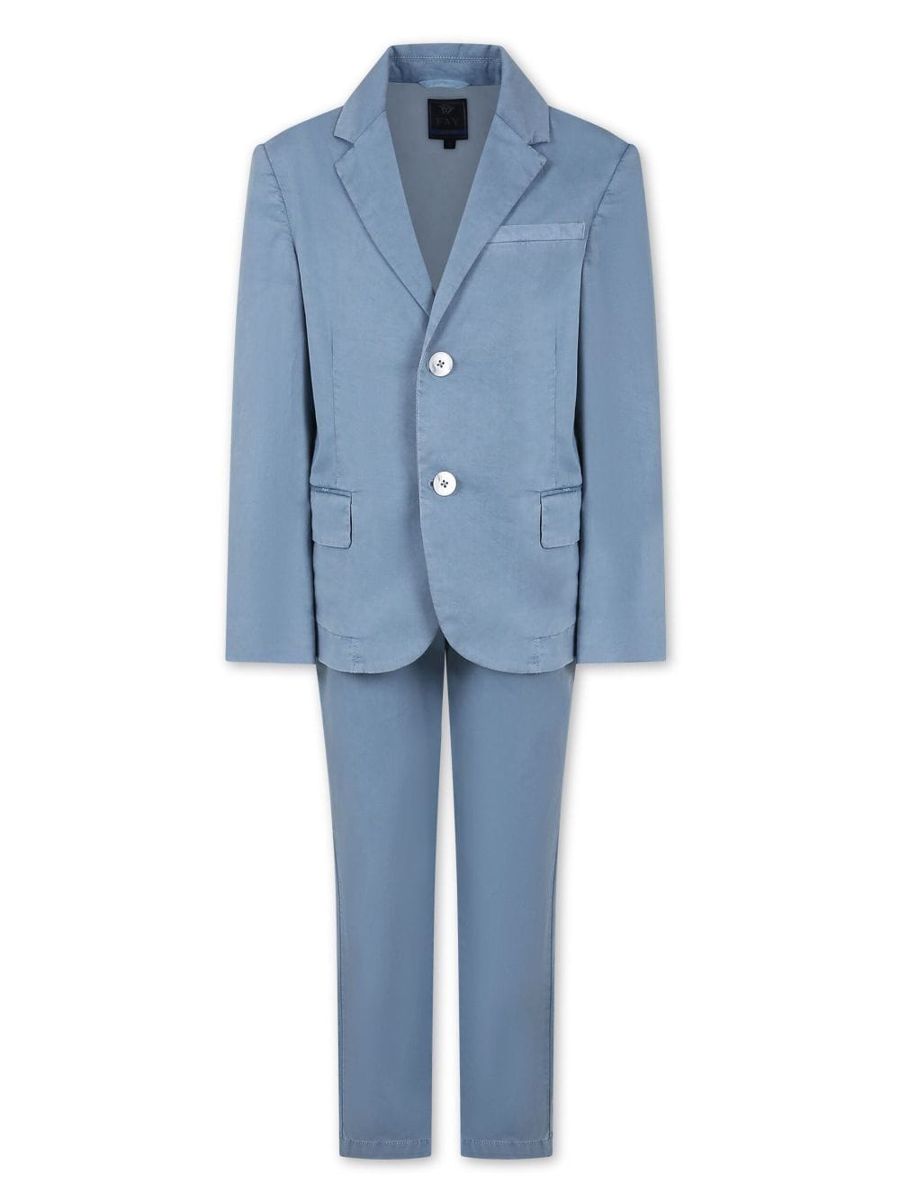Fay Kids stretch-cotton single-breasted suit - Blu