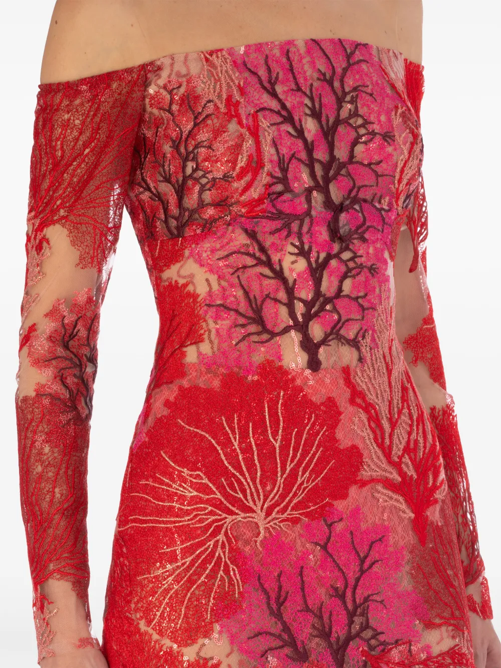 Silvia Tcherassi Rafaella off-shoulder jurk Rood