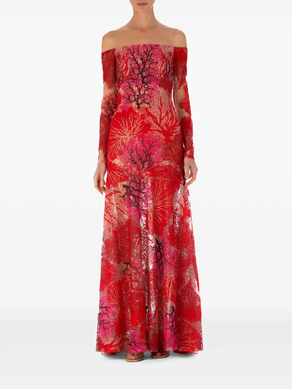 Silvia Tcherassi Rafaella off-shoulder jurk - Rood