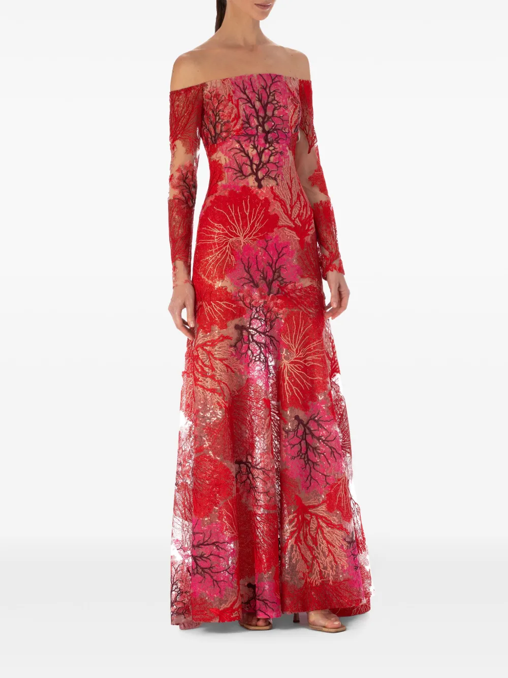 Silvia Tcherassi Rafaella off-shoulder jurk Rood