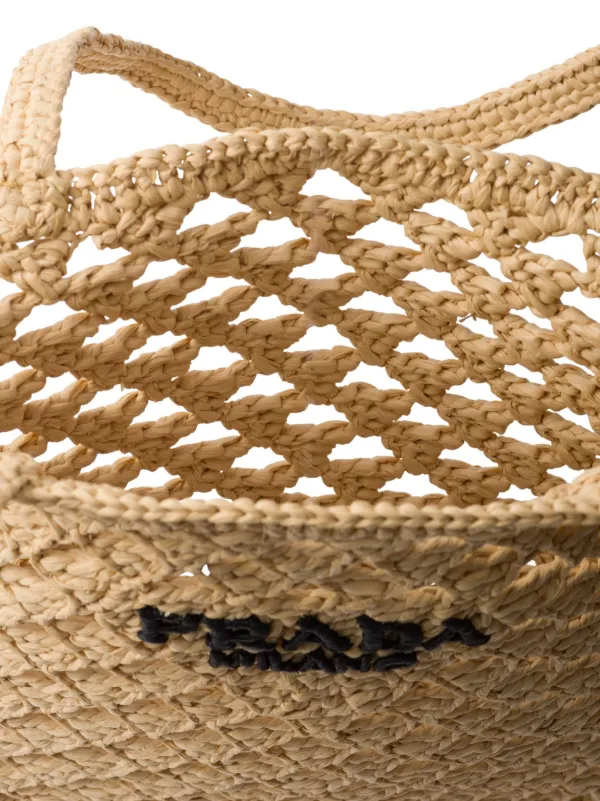 ハンドバッグ PRADA  Bag in crochet Prada Woven Crochet Tote Bag | Neutrals | FARFETCH PL