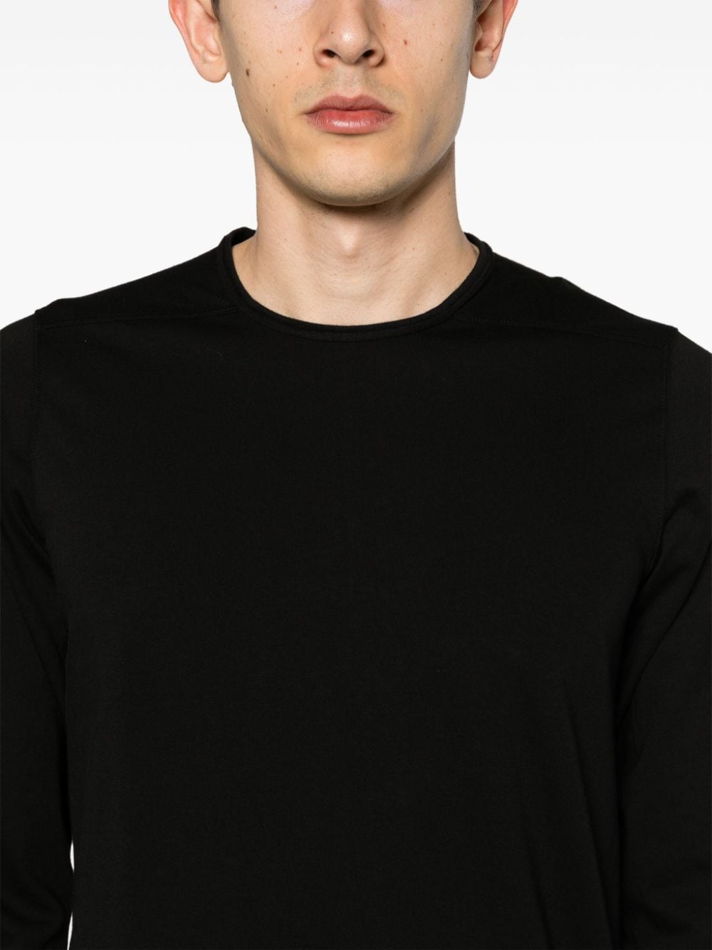 Shop Rick Owens Drkshdw Level Ls Organic Cotton T-shirt In Black