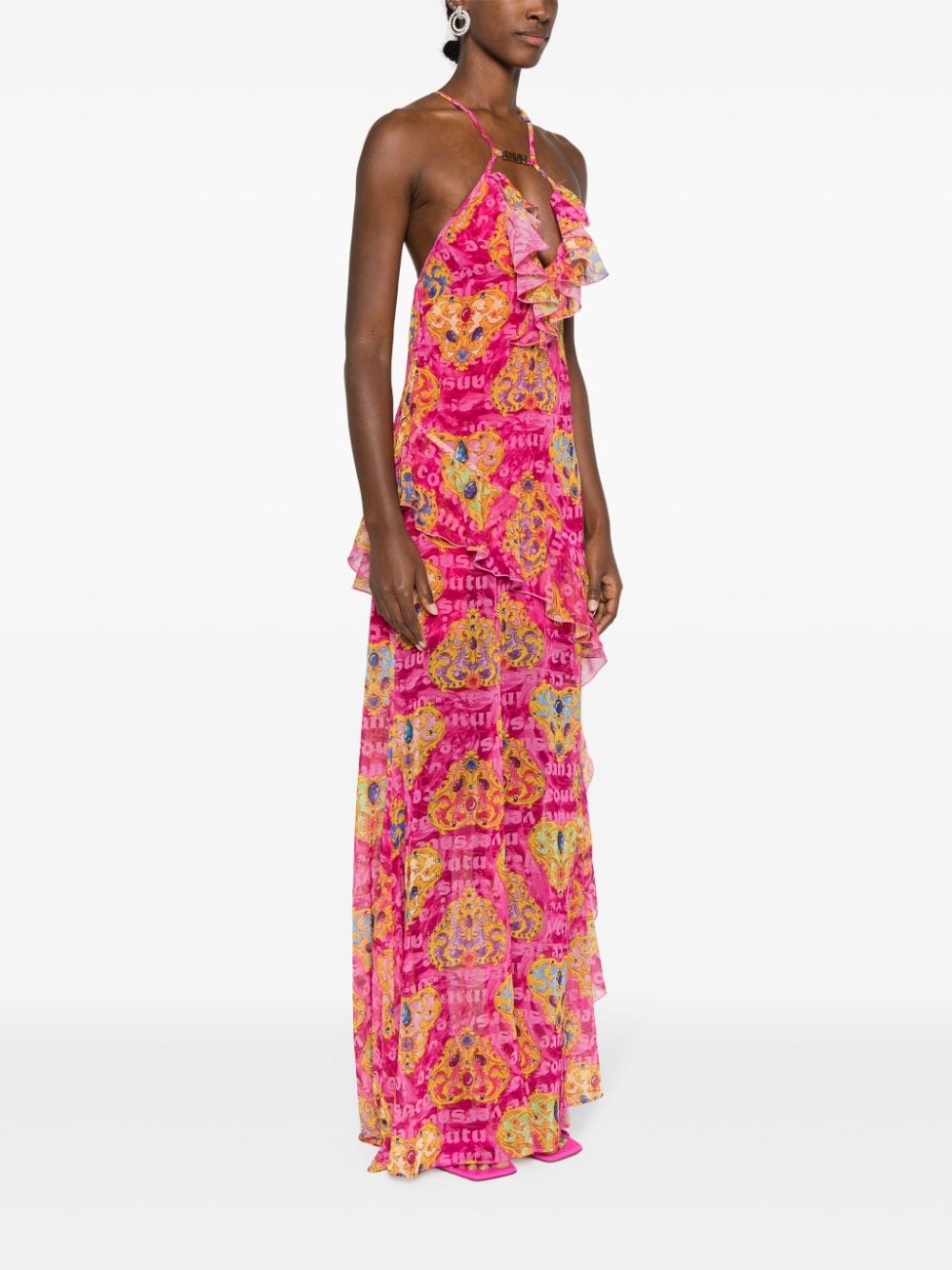 Versace Jeans Couture Maxi-jurk met print Roze