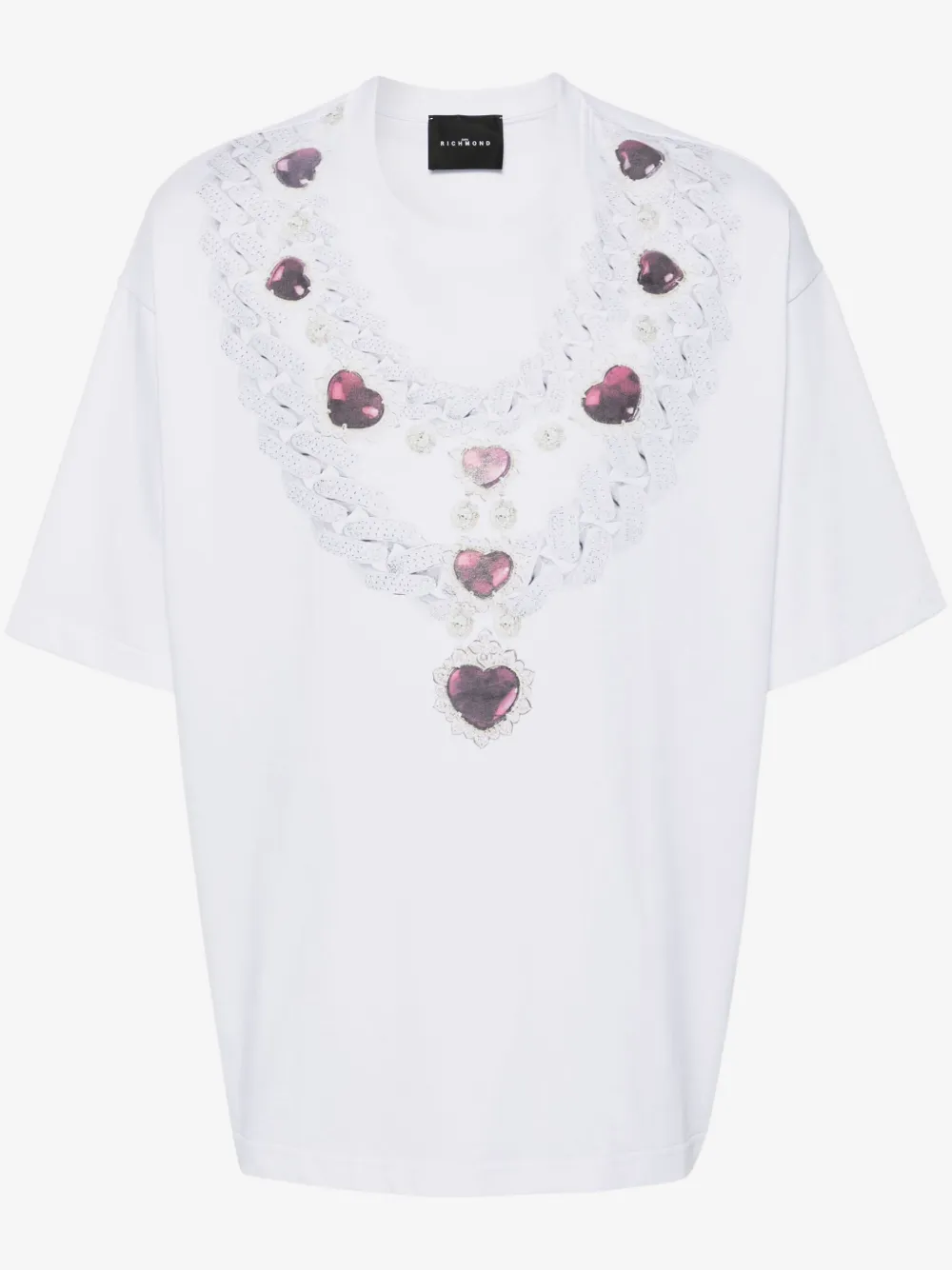John Richmond necklace-print cotton T-shirt | White | Image 1