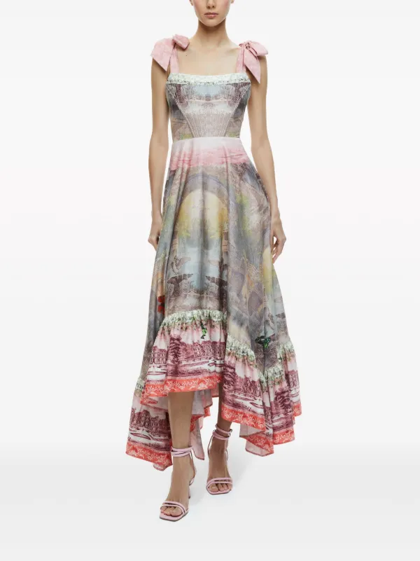 Alice Olivia Rosalee Printed Maxi Dress Neutrals FARFETCH SK