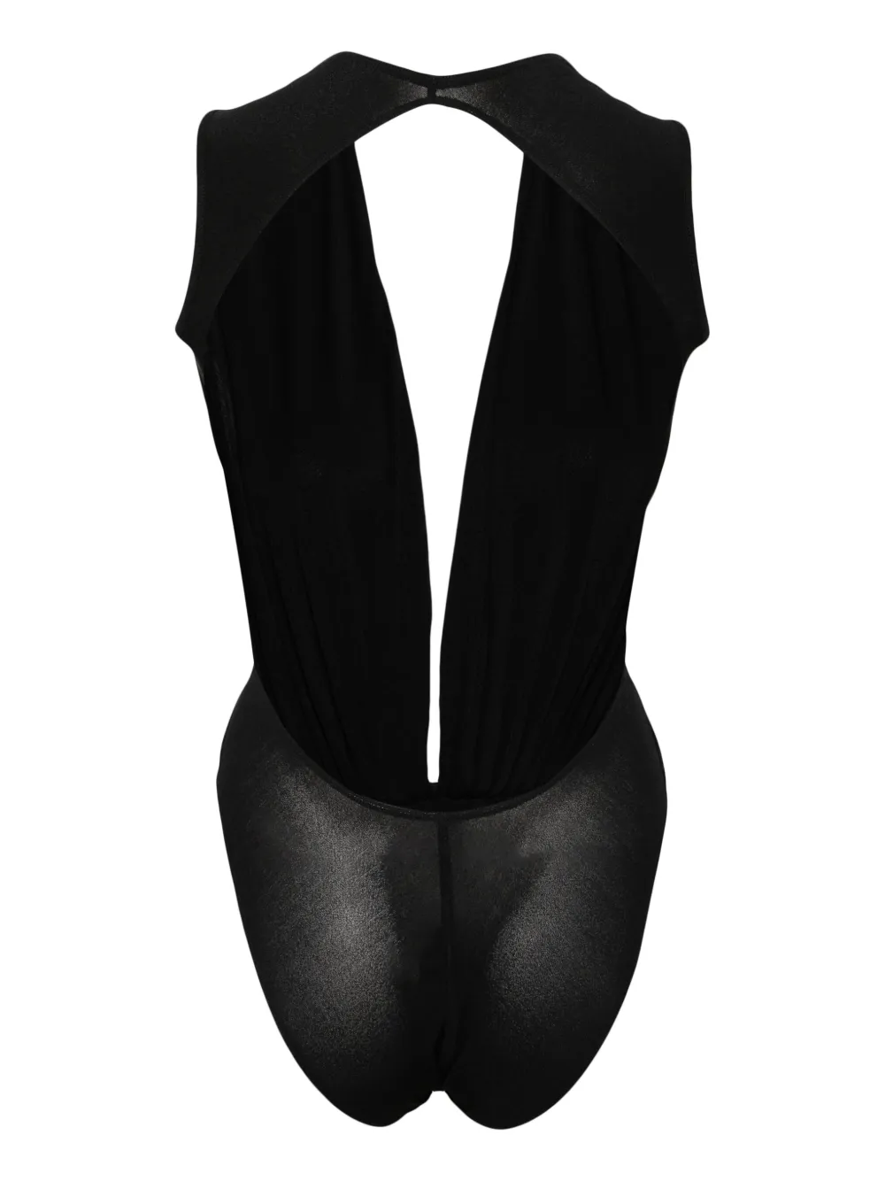 Shop Rick Owens Gia V-neck Crepe Bodysuit In Black