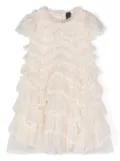 NEEDLE & THREAD KIDS ruffled tiered party dress - Neutrals