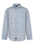 Fay Kids long-sleeve linen shirt - Blue