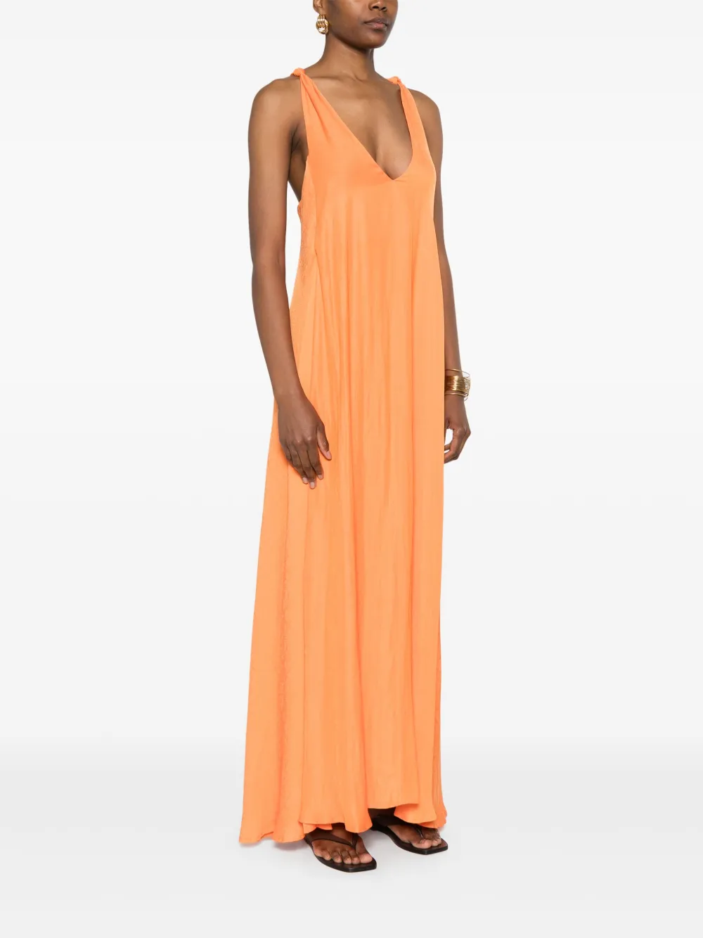 TWINSET Satijnen jurk met jacquard Oranje