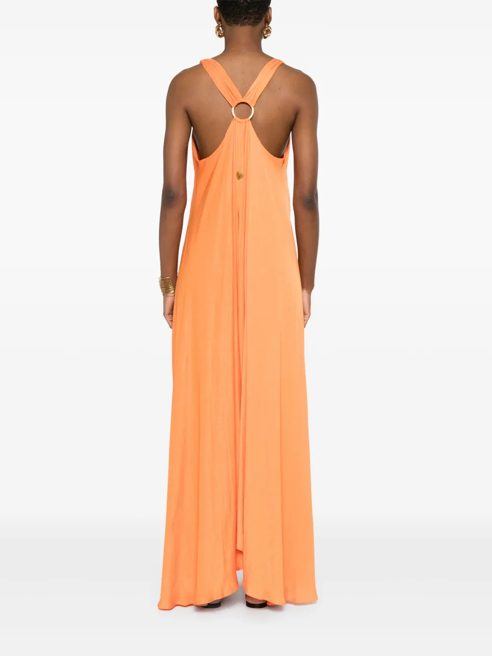 TWINSET Satijnen jurk met jacquard Oranje
