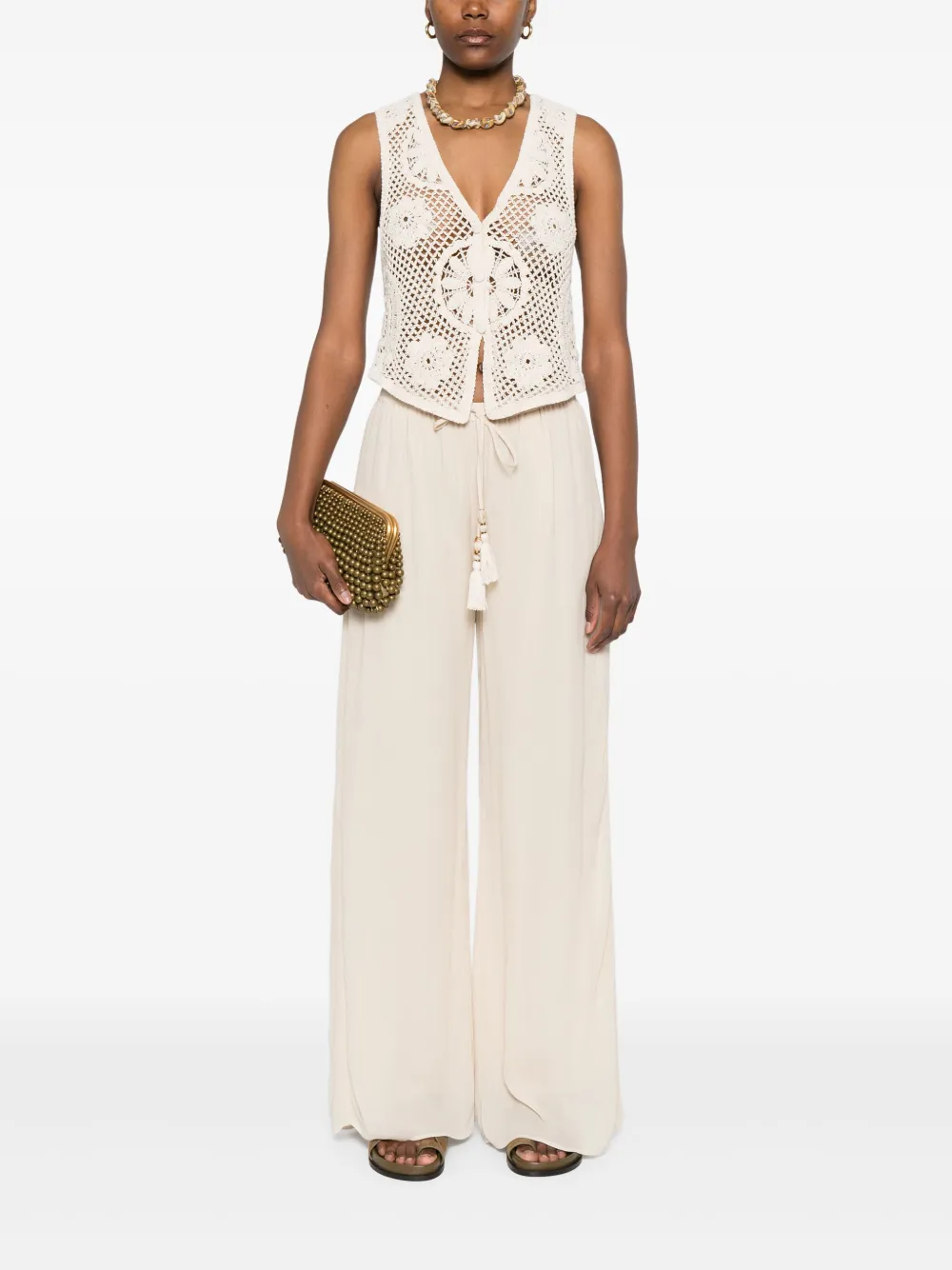 TWINSET straight-leg trousers - Beige