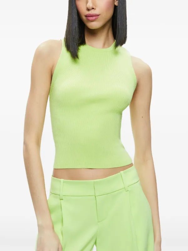 Alice + Olivia Tonita Ribbed Tank Top | Green | FARFETCH