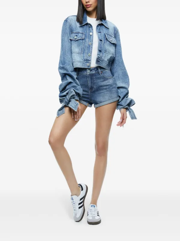 Alice + Olivia Tiff bow-detail Denim Jacket - Farfetch