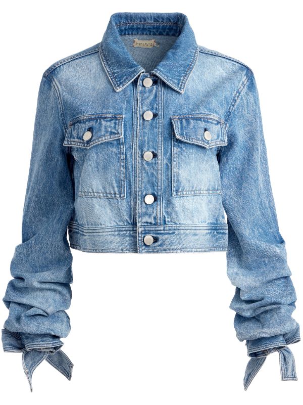 Alice + Olivia Tiff bow-detail Denim Jacket - Farfetch