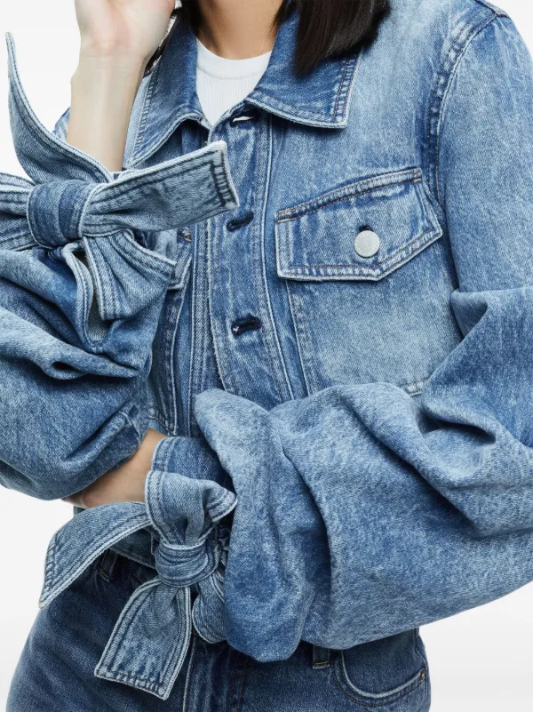 Alice + Olivia Tiff bow-detail Denim Jacket - Farfetch