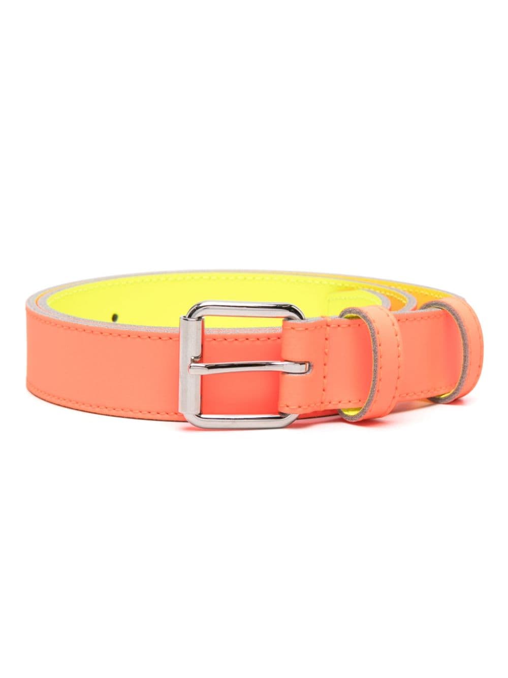 Comme Des Garçons Super Fluo Leather Belt In Orange