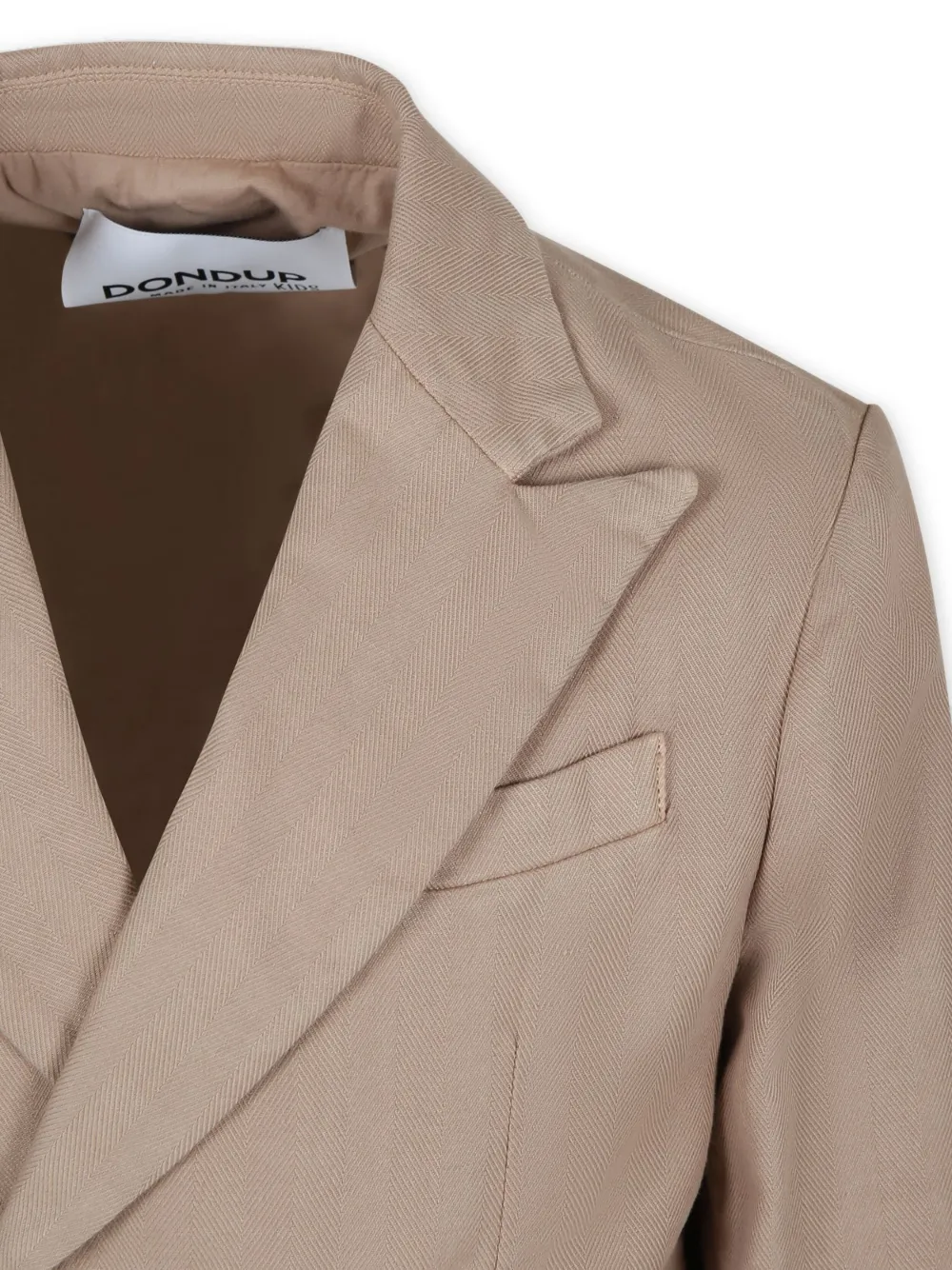 Shop Dondup Notched-lapels Double-breasted Blazer In Neutrals