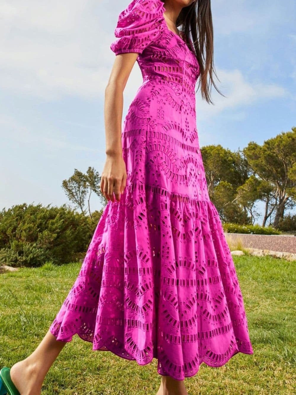 Charo Ruiz Ibiza Spiana maxi-jurk met borduurwerk Roze