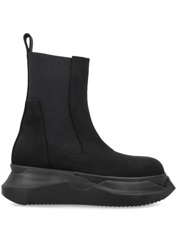 Rick Owens DRKSHDW Beatle Abstract Chelsea Boots Women Polyethylene Vinyl Acetate PEVA Polyurethane Cotton 37 Black