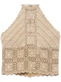 TWINSET lurex crochet top - Gold