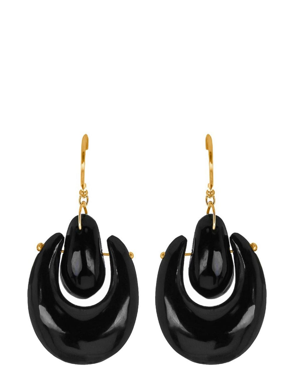 18kt yellow gold Small O'Keeffe onyx earrings