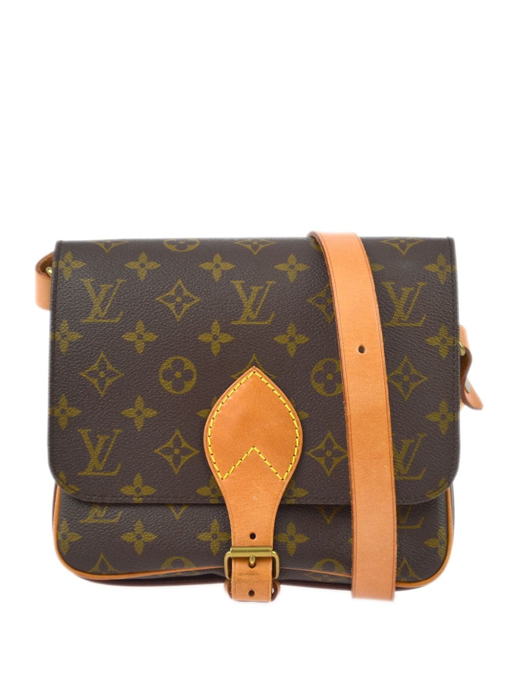 Pre-owned Louis Vuitton 1991 Cartouchiere Mm Shoulder Bag In Brown