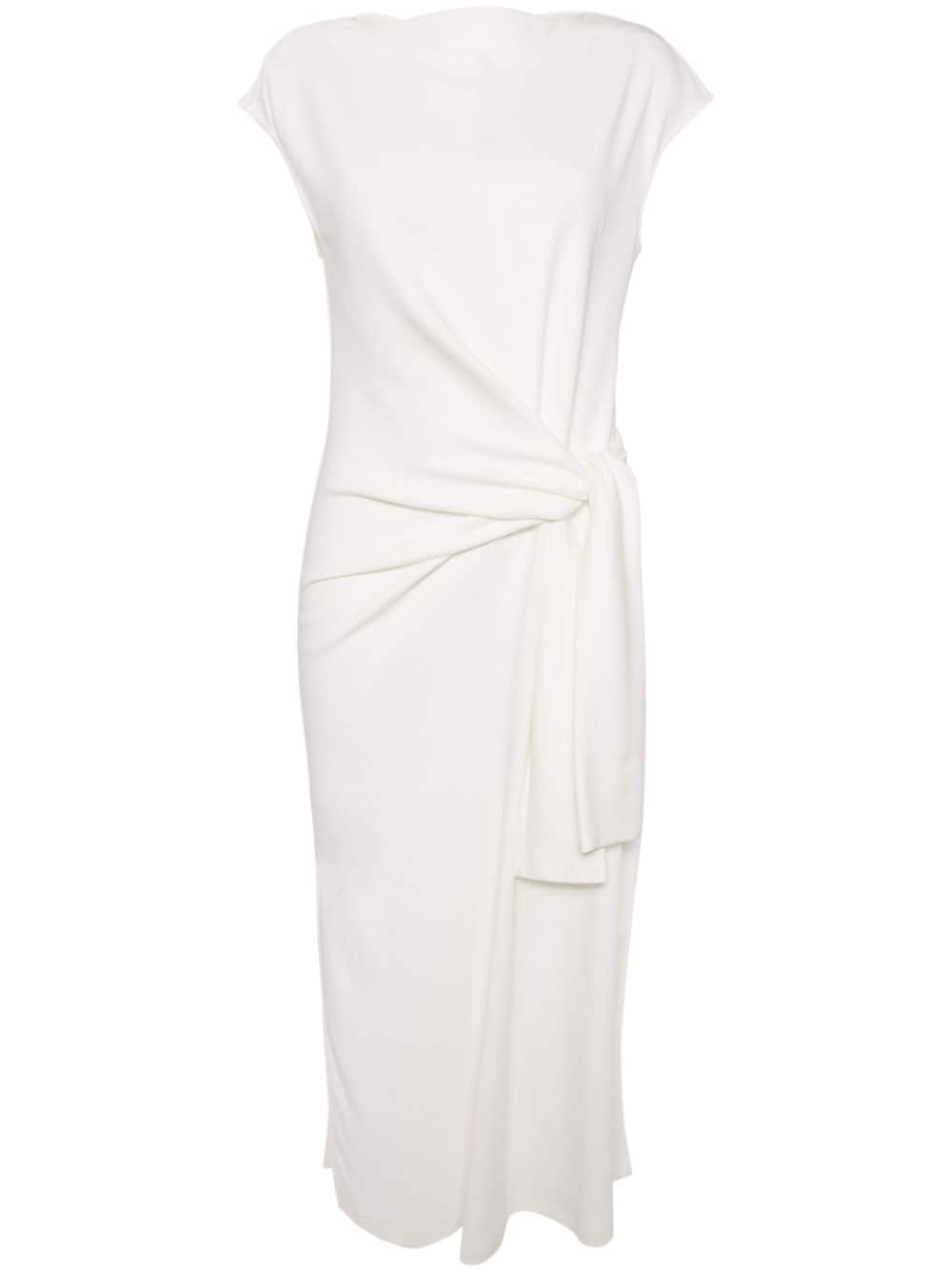 Goen J Twist-detail Midi Dress In White