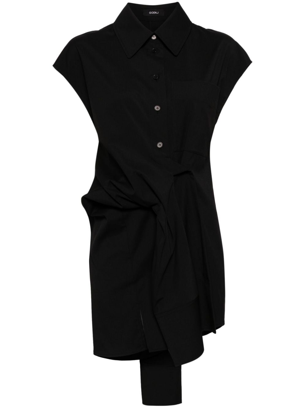 Goen J Knot-detail Stretch Shirt Dress In Black