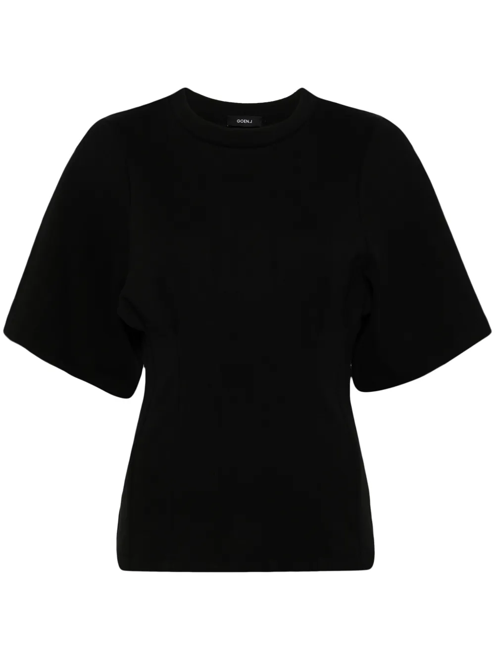 Goen.J ruched-detailing cotton T-shirt Zwart