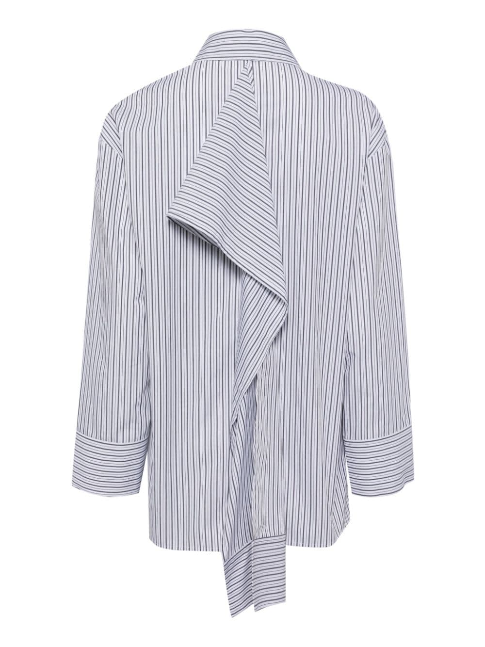 Shop Goen J Stripe-print Cotton Shirt In Grey