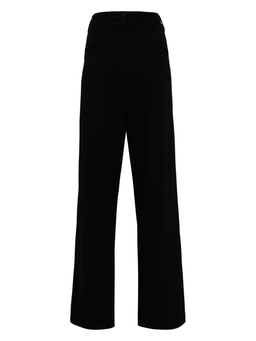 Shop Goen J High-waist Flared-leg Trousers In Black