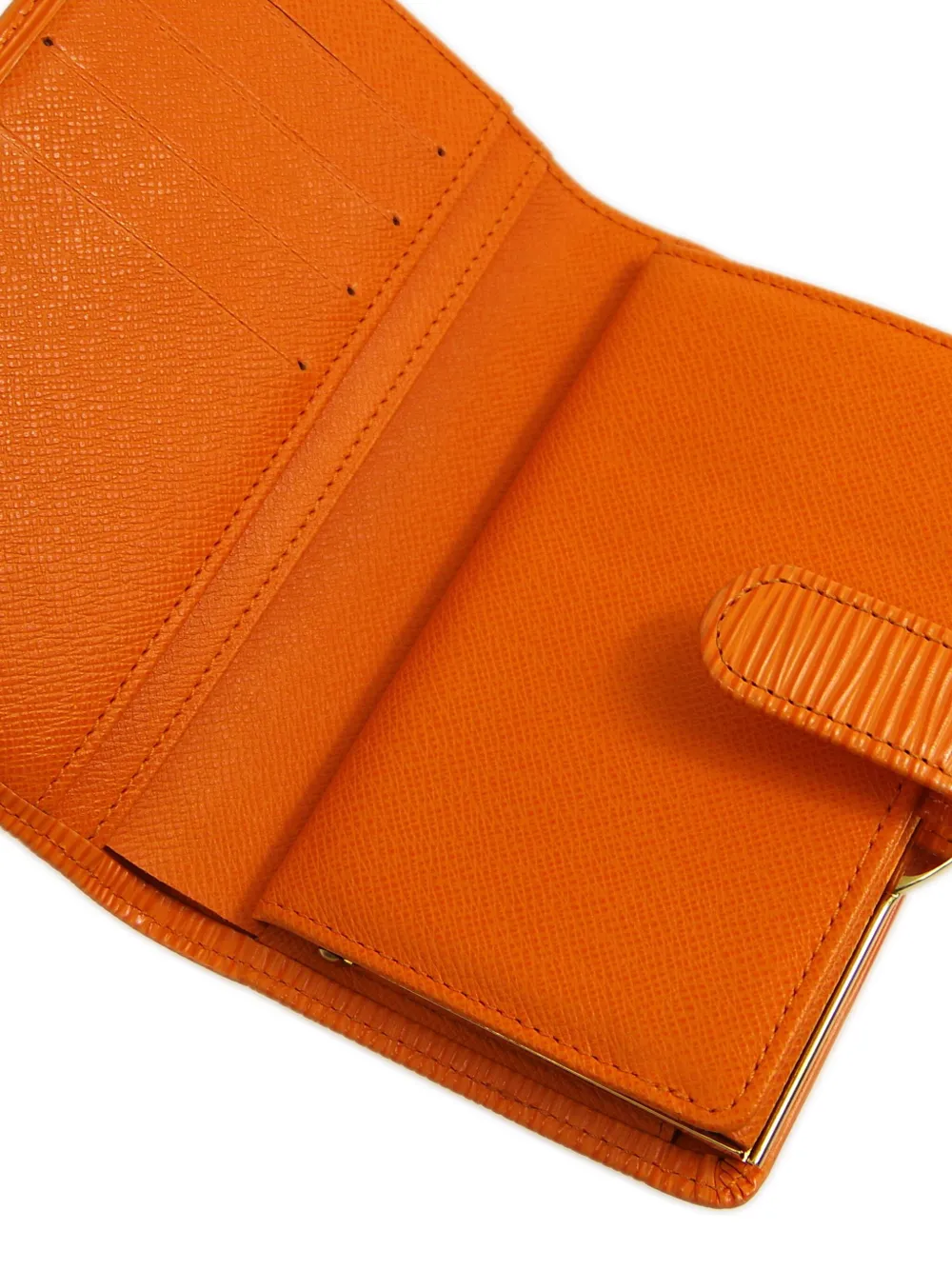 Pre-owned Louis Vuitton 2003 Viennois Wallet In Orange