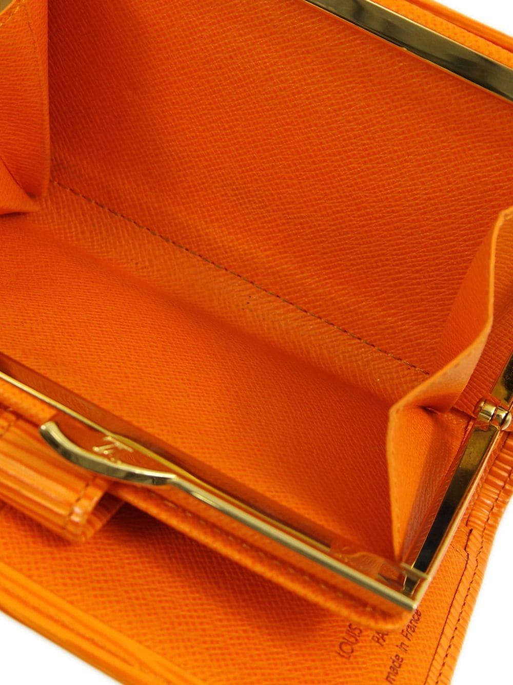 Pre-owned Louis Vuitton 2003 Viennois Wallet In Orange