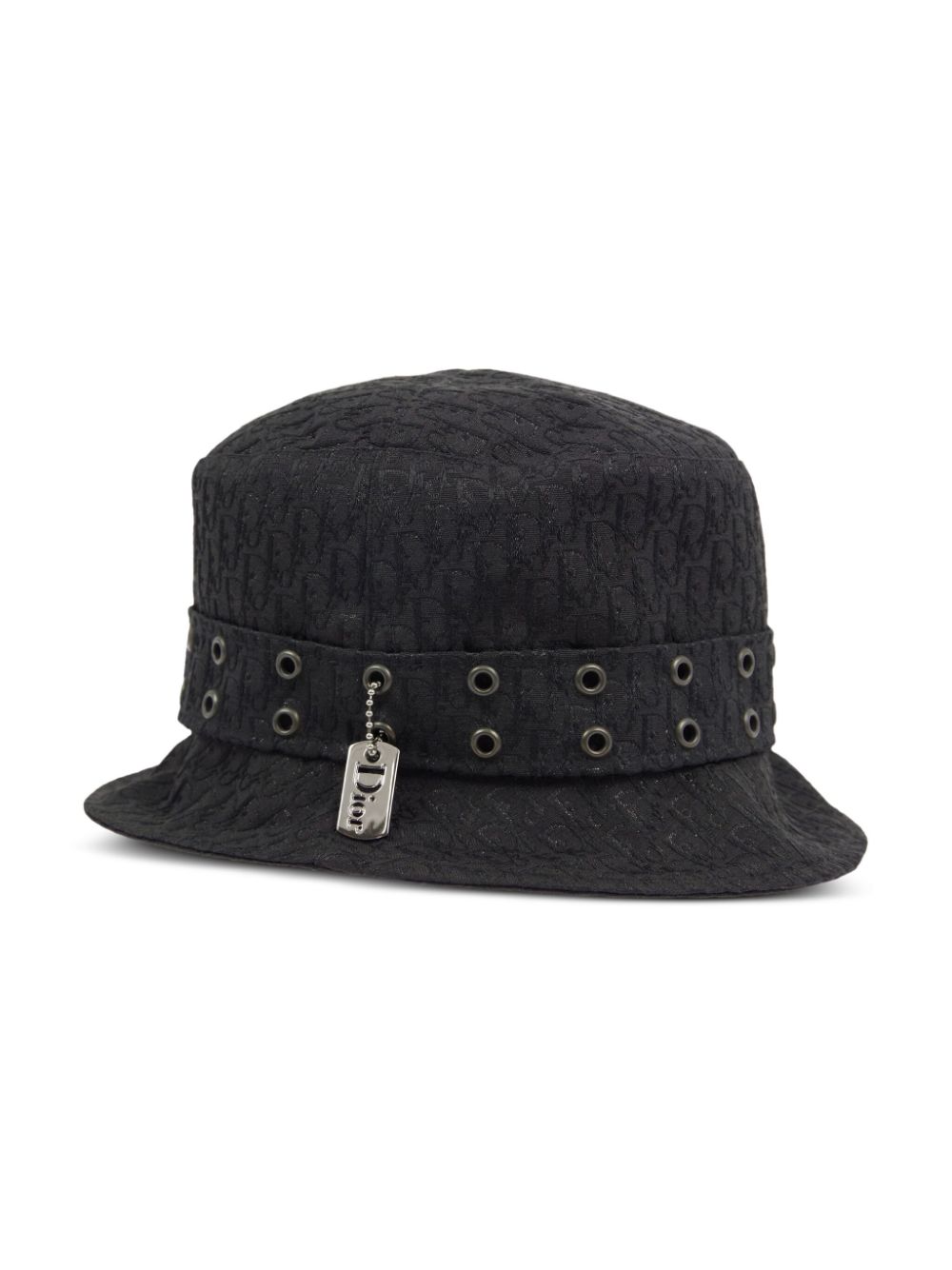 Pre-owned Dior 2000 Trotter Bucket Hat In Black