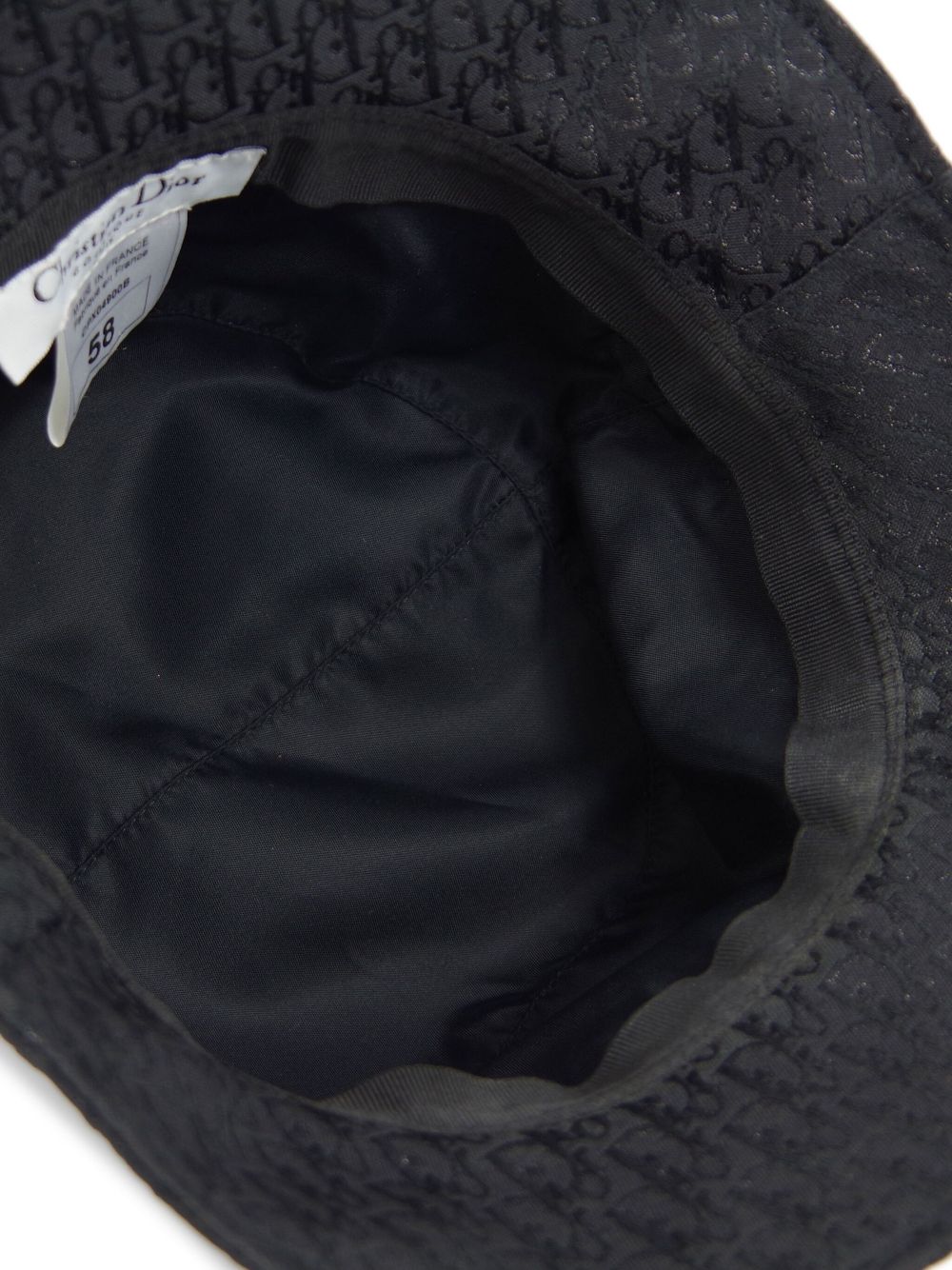 Pre-owned Dior 2000 Trotter Bucket Hat In Black