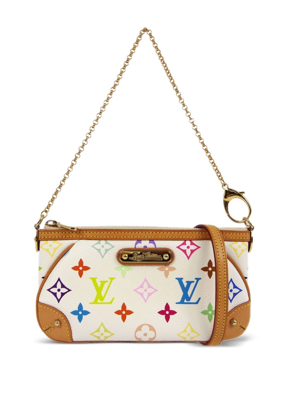 Pre-owned Louis Vuitton 2008 Pochette Milla Mm Clutch Bag In White