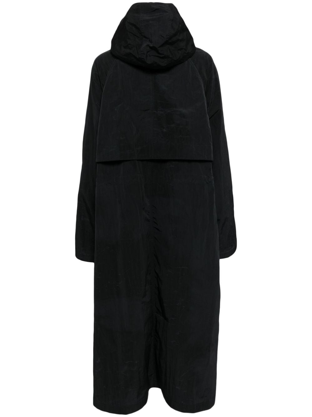 Goen.J recycled nylon hooded parka coat - Zwart