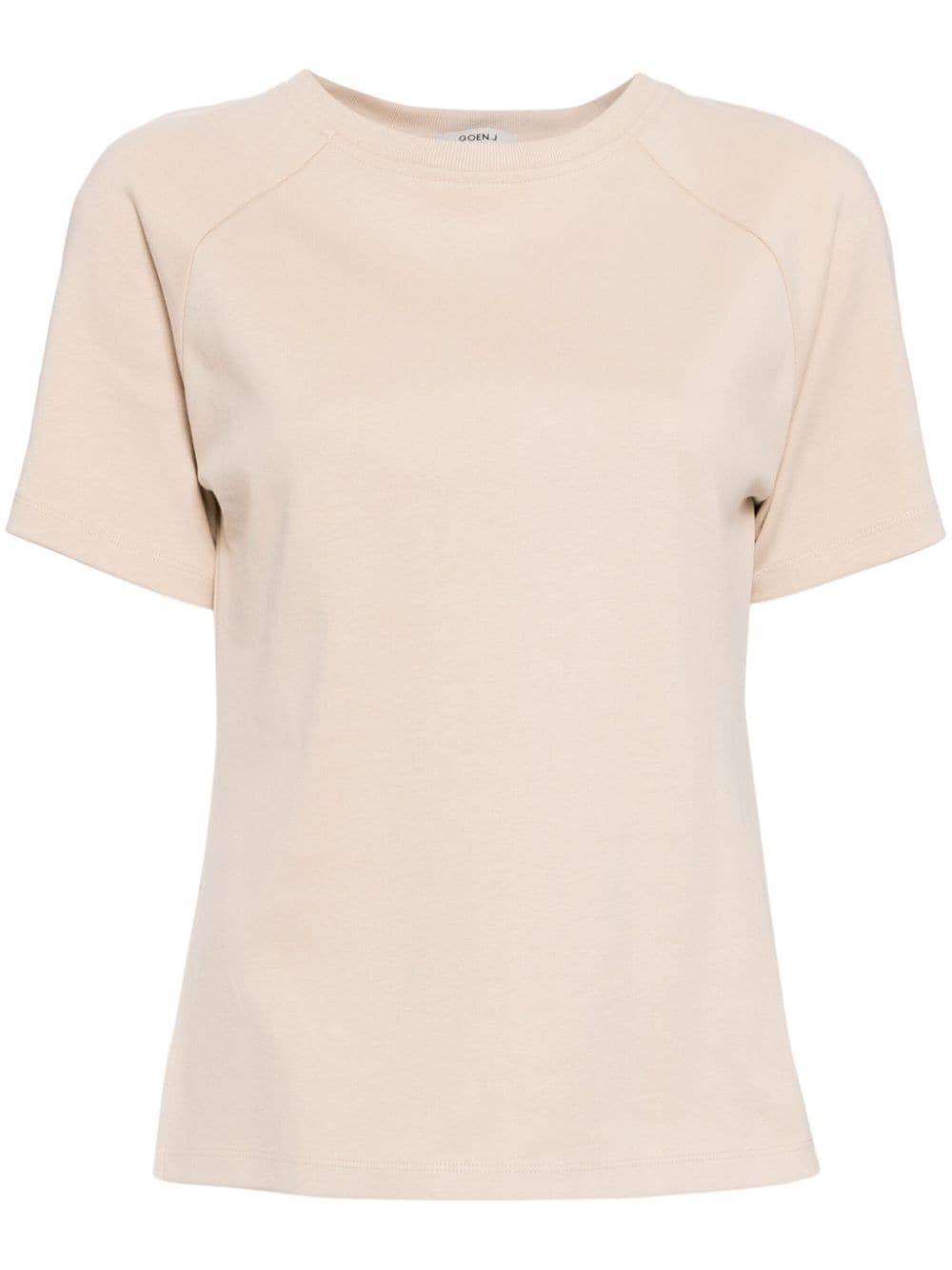 Goen J Twist-detailing Cotton T-shirt In Neutrals