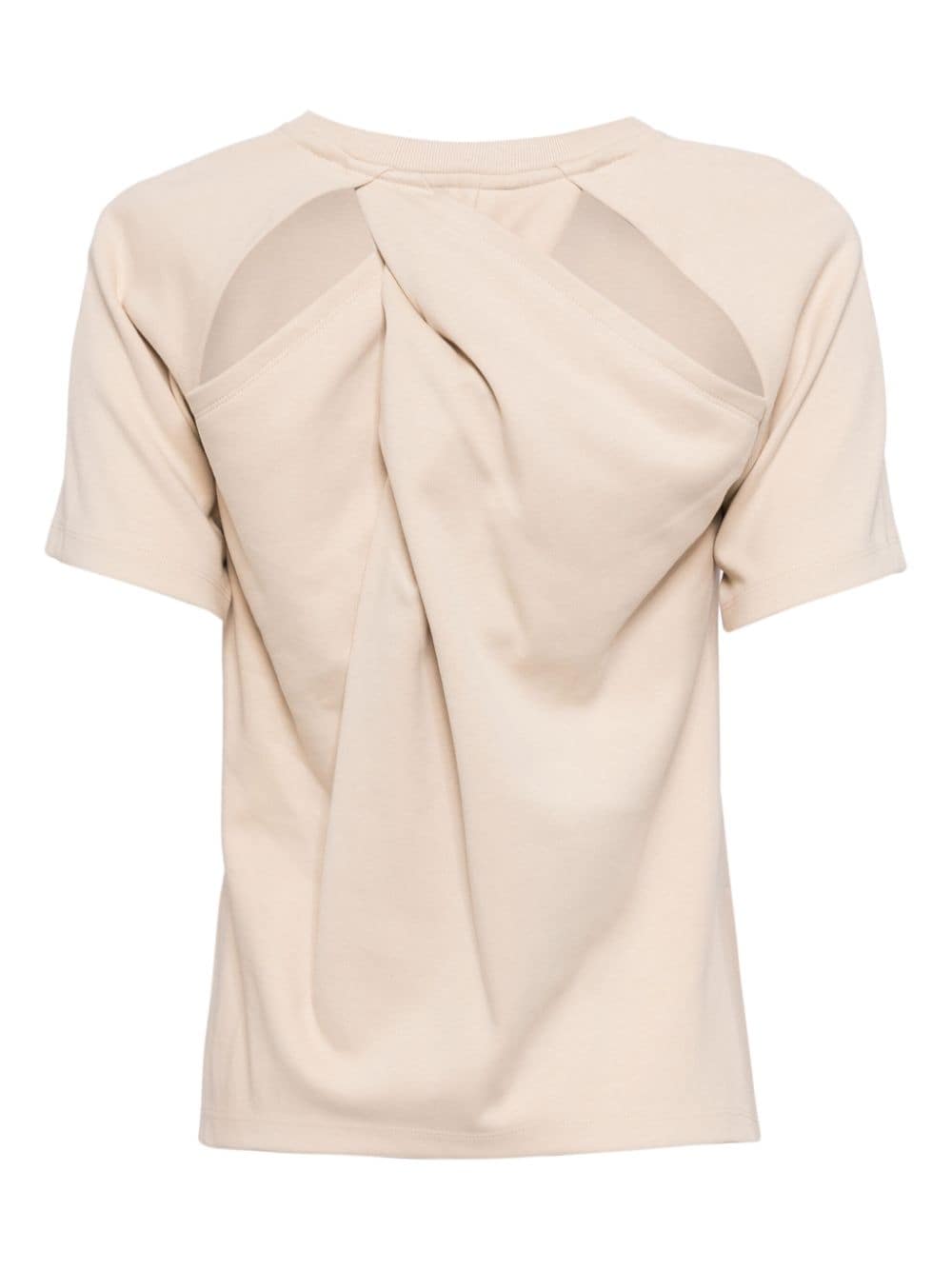 Goen.J twist-detailing cotton T-shirt - Beige