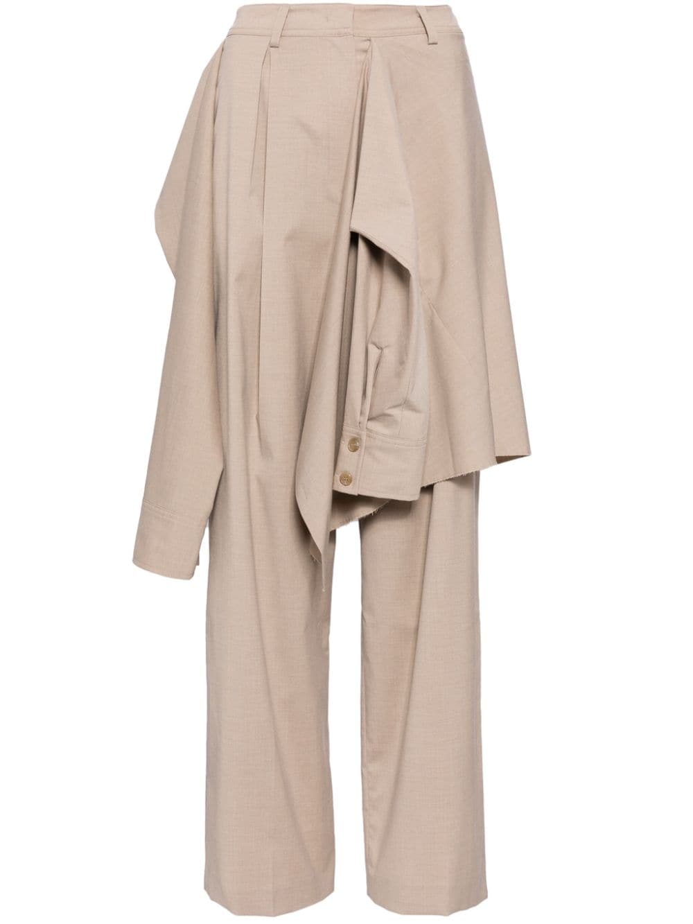 Goen J Layered Tailored Trousers In Nude