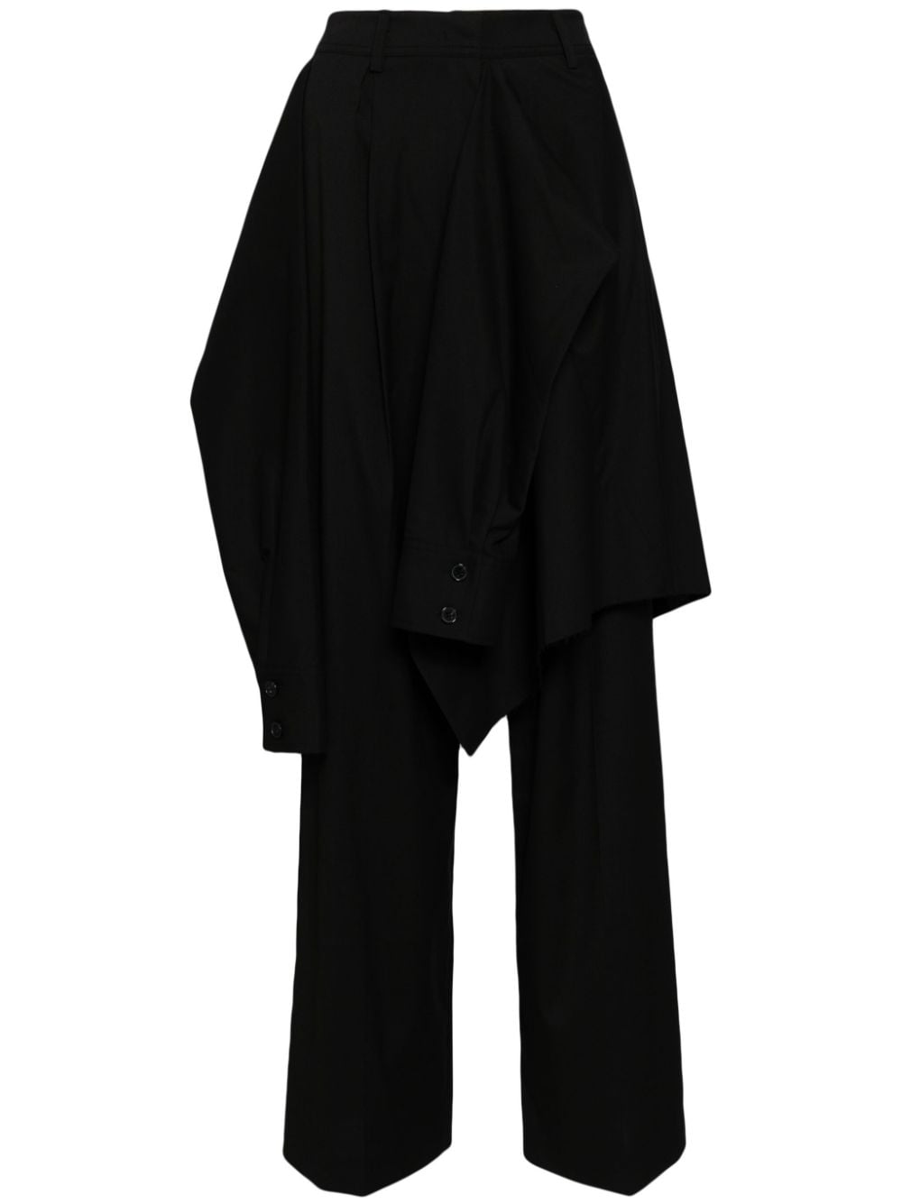 Goen J Layered Tailored Trousers In Black