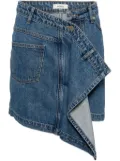 Goen.J asymmetric draped denim skirt - Blue
