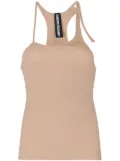 ANDREĀDAMO asymmetric ribbed jersey tank top - Neutrals