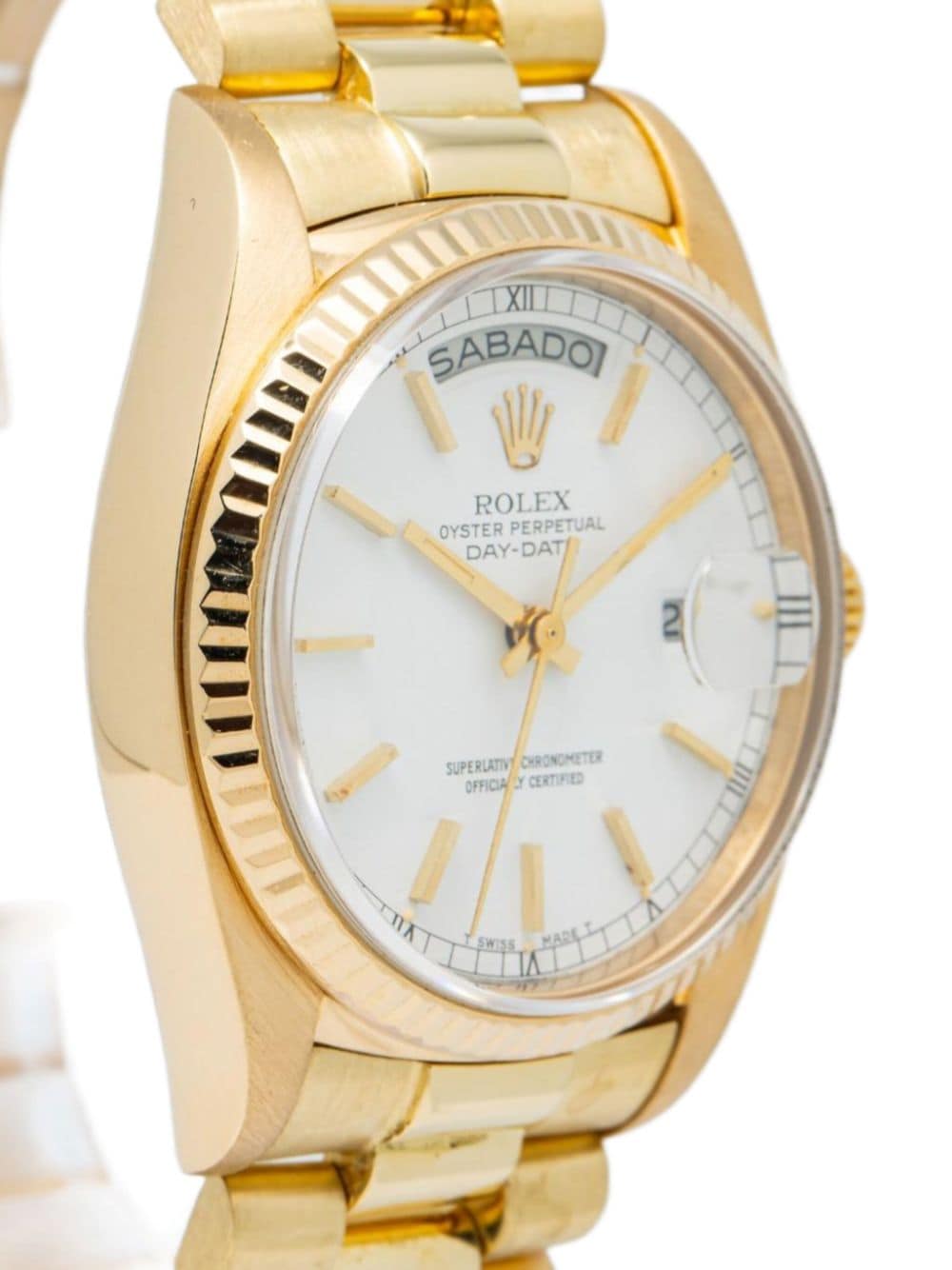 Pre-owned Rolex  Day-date 36mm In White