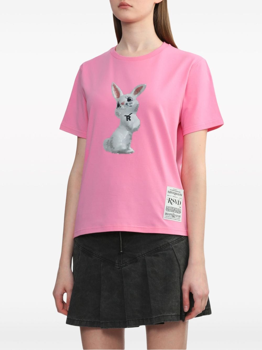 Shop Izzue Bunny-print Cotton T-shirt In Pink