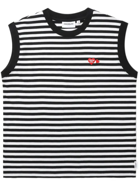 CHOCOOLATE striped cotton tank top