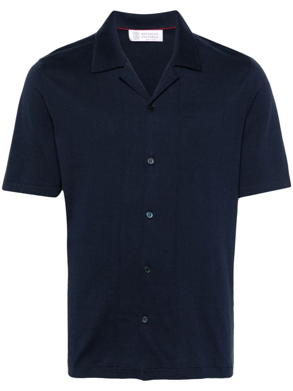 Brunello Cucinelli short-sleeve knitted shirt Blauw