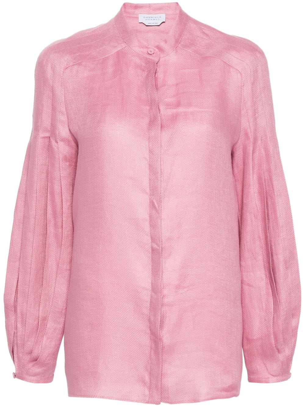 Gabriela Hearst Laetitia Linen Pleated Blouse In Rosa