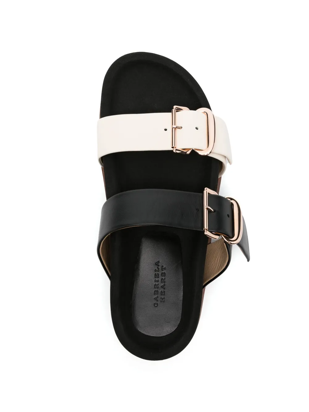 Gabriela Hearst Wren Flat Sandals Contrast Straps In Black
